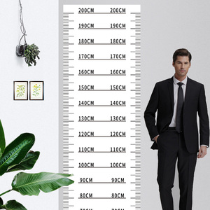 身高测量尺背景墙直播拍照专用pvc墙贴自带背胶相纸画布材质定制