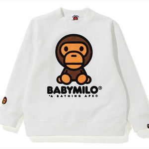 日系本潮牌bape童装儿童长袖t恤卡通动漫猴男女童中大童圆领卫衣