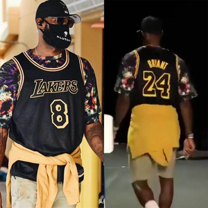 湖人队科比前8后24号黑曼巴纪念版kobe8号黑金球衣男篮球服套装夏