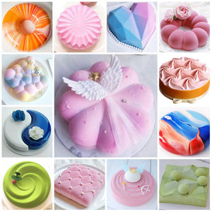 法式甜点烘焙硅胶慕斯蛋糕模具单个心形圆形造型套装diy西点系列