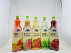 韩国进口熊津迦亚农场苹果汁芦荟汁水蜜桃汁饮料1.5L浓厚果汁