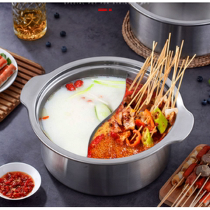 不锈钢串串香锅串串锅商用加深火锅锅鸳鸯涮肚直筒盆涮串家用串串