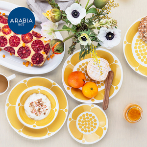 芬兰Arabia黄色星期天马克杯陶瓷咖啡杯碟餐具下午茶甜品碗盘套装