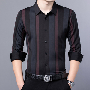 卡尔皮诺款锦氨加绒加厚无痕衬衫男保暖舒适