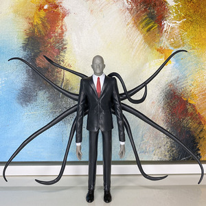 正版原创瘦长鬼影手办都市传说slender man模型玩具摆件礼物