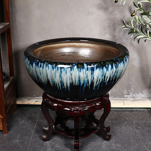 陶瓷大缸复古窑变釉纯手工加厚特大口径水缸鱼缸庭院园林落地摆件