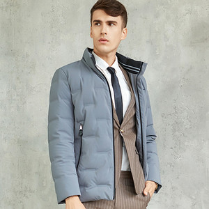 暖频道新款羽绒服620101男士短款立领商务休闲外套男装加厚白鸭绒