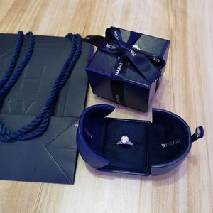 日本购熙云2018盒子hw首饰盒戒指钻戒盒海瑞温斯顿包装双开门求婚