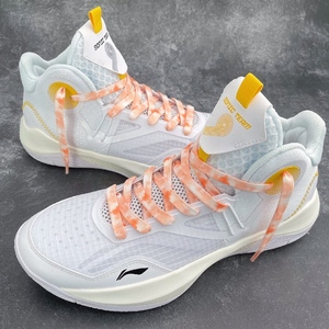 适配lining李宁音速9team白橙色扎染黄色渐变艺术篮球鞋绳aj1鞋带