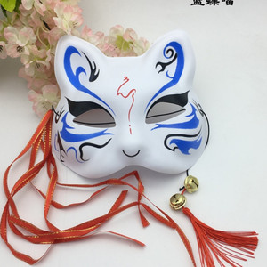 汉服古风九尾狐小面具遮暇流苏中国风神秘男公主遮半面半脸和风