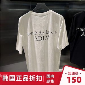 ADLV马卡龙 短袖女基础款纯棉韩国代购潮牌acme de la vie半袖T恤