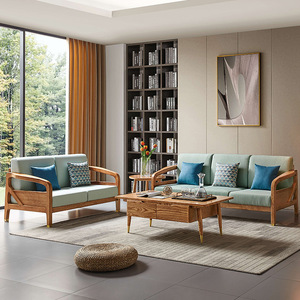 北欧实木沙发中式佛山 现代简约冬夏两用实木沙发 白蜡木家具