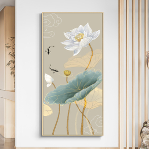 进门墙挂画荷花