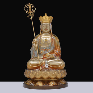 全铜地藏王菩萨掐丝珐琅镶金地藏王佛像摆件家用供奉神像雕像