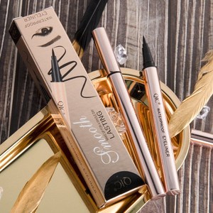 网红qic玫瑰金眼线笔 硬笔头流畅线条不断水防水眼线液笔