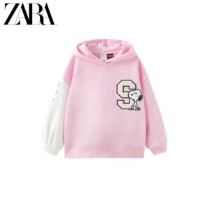 zara 春季新款 童装女童 花生漫画史努比涂鸦印花卫衣9008608 630