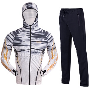 冰丝钓鱼服套装服男夏季透气垂钓衣裤防蚊速干大码路亚海钓服