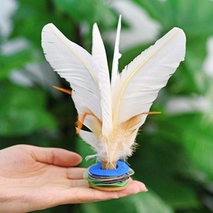 脚踢健子南派花毽手工鸡毛键大白毽子鸡毛羽毛花毽球成人儿童健身