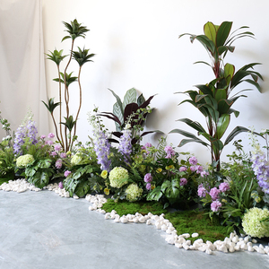 仿真植物造景酒店展厅仿生园景办公室花槽假绿植室内墙角花草花艺