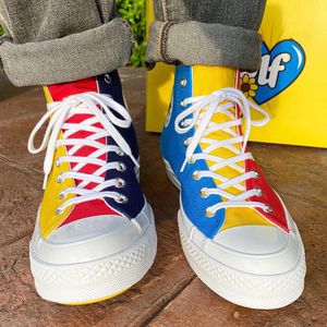 匡威涂鸦golf小花白敬亭同款1970s红蓝鸳鸯高帮帆布男女鞋169910c
