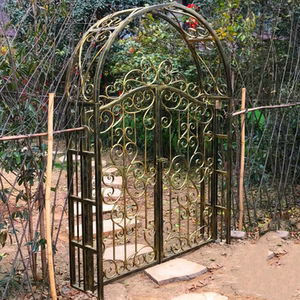 半圆拱形门婚庆开业爬藤拱形门花架新中式花园门户外小铁门庭院门