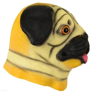乳胶卖萌宠物哈巴狗面具沙皮狗头头套万圣节cosplay节日搞笑道具
