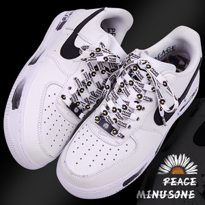 豫美鞋配黑白小权志龙鞋带af1空军一号扁字母gd2.0雏菊鞋绳潮百搭