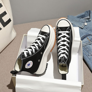 帆布鞋女jw联名赵露思肖战明星同款厚底鞋威尔匡威尔匡高帮松糕鞋