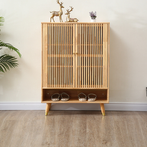 北欧透气鞋柜实木家用大容量收纳经济型全实木简易门口玄关储物柜_阿