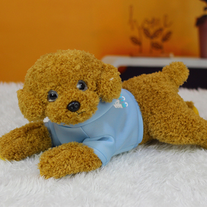 仿真泰迪狗公仔毛绒玩具黑色泰迪犬e狗狗玩偶布娃娃宠物犬陪伴玩