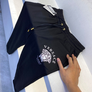 美杜莎范思哲卫裤21秋季新款头像印花刺绣直筒纯色休闲长裤男潮牌