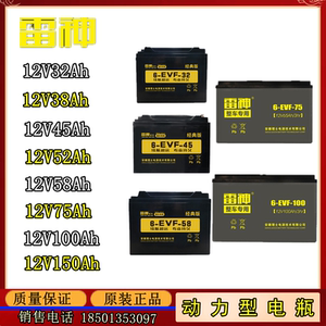 理士雷神蓄电池6-evf-100电动汽车洗地车观光车动力电瓶12v100ah