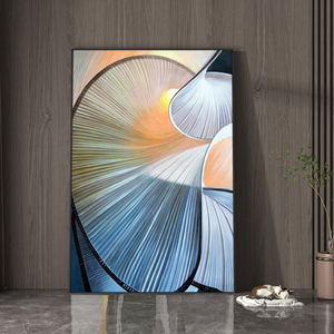 现代轻奢客厅玄关抽象丝带肌理装饰画创意房间背景墙壁竖版挂画