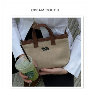 马来西亚creamcouch双色亚麻tote香奶包2.0 ccest2.0 (s) egrn po