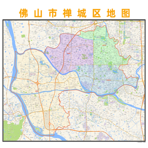佛山市禅城区行政区划地图高清定制2021城市交通卫星办公室挂图