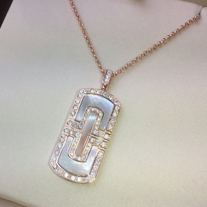 宝格丽满钻贝壳项链