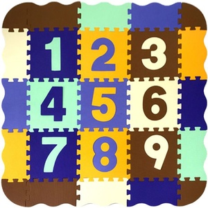 16片数字动物儿童益智泡沫eva拼图地垫围栏防摔防冷环保爬行垫