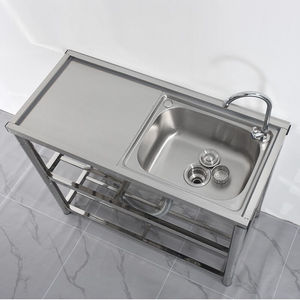 厨房不锈钢水槽单盆洗碗池洗菜盆加厚一体成形长110宽45高80cm左