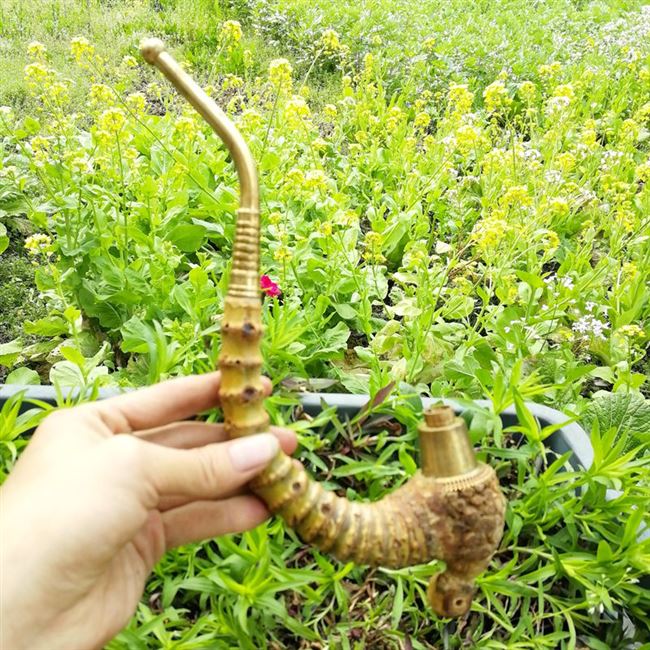 贵州竹子烟杆烟斗竹节烟杆老式手工大头烟杆竹根旱烟袋锅烟枪配件