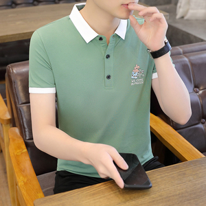拉夏贝尔官方旗舰店夏季短袖t恤男polo衫翻领上衣宽松衣服韩版潮