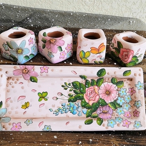 素盆可手绘陶盆绘画彩绘圆形简约陶瓷多肉花盆小号diy手工