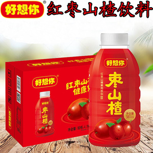 好想你红枣山楂饮料枣酿原味水果肉果粒原浆汁饮品380ml*12瓶整箱