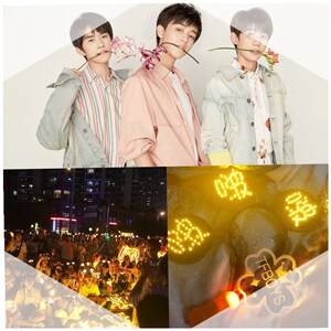 tfboys手灯六周年灯牌定制四叶草橙色tfboys应援棒演唱会发光头戴