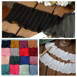 1米 柔软雪纺百褶花边风琴褶皱蕾丝diy手工裙边袖子下摆服装装饰