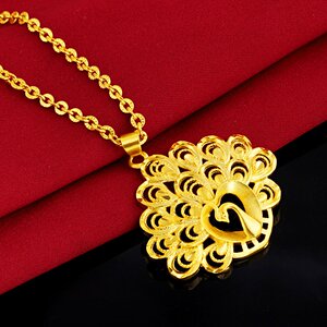 糊涂老庙祝越南金项链女真黄金纯金色首饰吊坠女款正品999久不掉
