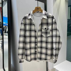 北木先生服饰春款潮流时尚经典格子衬衫外套b901