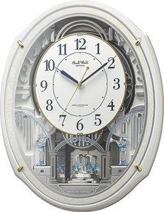 日本丽声rhythm电波音乐挂钟4mn553rh03自动对时北京时间