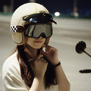 台湾路霸Lubro复古头盔四分之三男女巡航美式夏季摩托车机车半盔