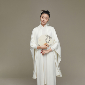 吉祥斋女装白莲君羊绒针织裙连衣裙羊绒国风礼服正品