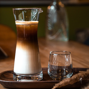 日式手冲单品咖啡杯套装拿铁精致透明简约耐热小玻璃杯分享壶带碟